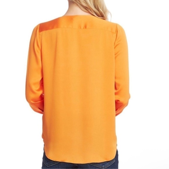 Vince Camuto Faux wrap Top Blouse size XS runs bigger 
Electric Orange - Picture 2 of 8